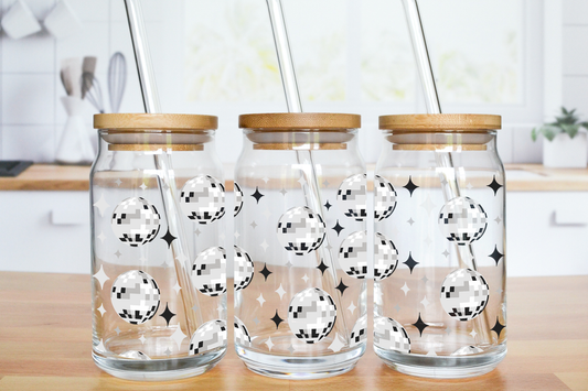 Disco Ball Glass Can Cup