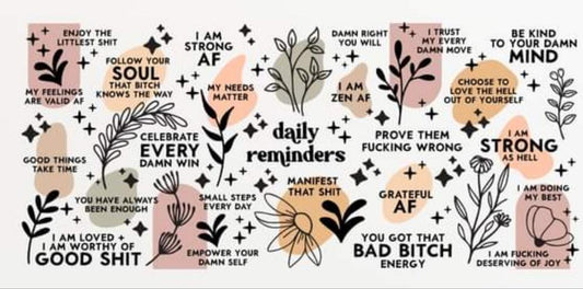 Sassy Daily Reminders Glass Can