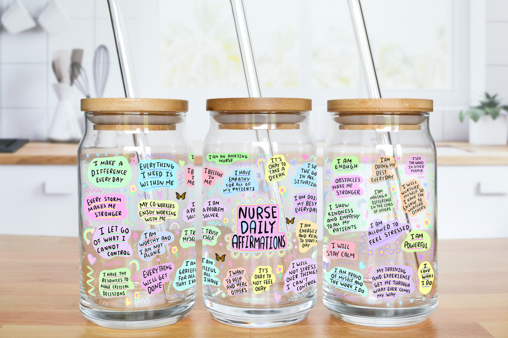 Nurse Affirmations Glass Can Cup