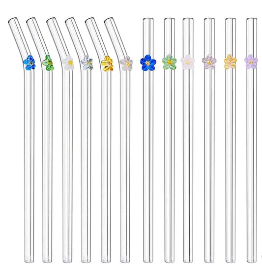 Glass Flower Straw