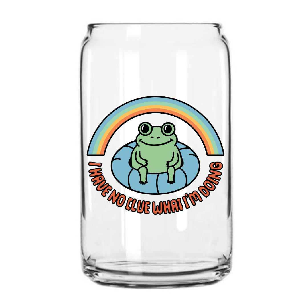 No Clue Frog Glass Can Cup