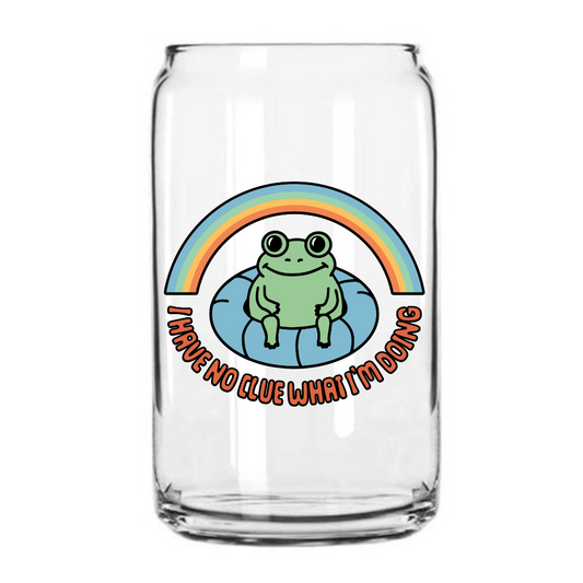 No Clue Frog Glass Can Cup