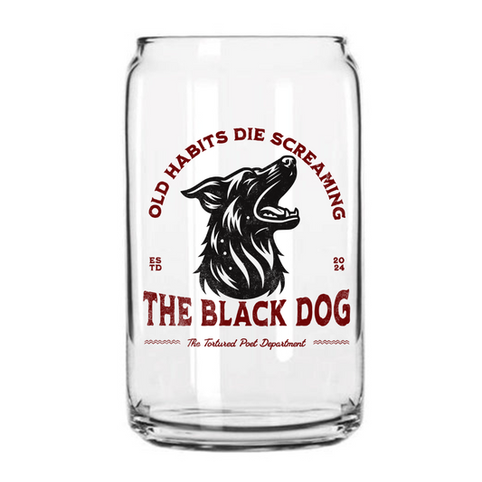 The Black Dog Glass Can Cup