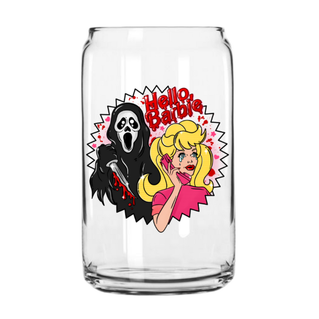 Scream Barbie Glass Can Cup