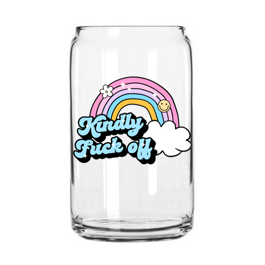 Kindly Fuck Off Glass Can Cup