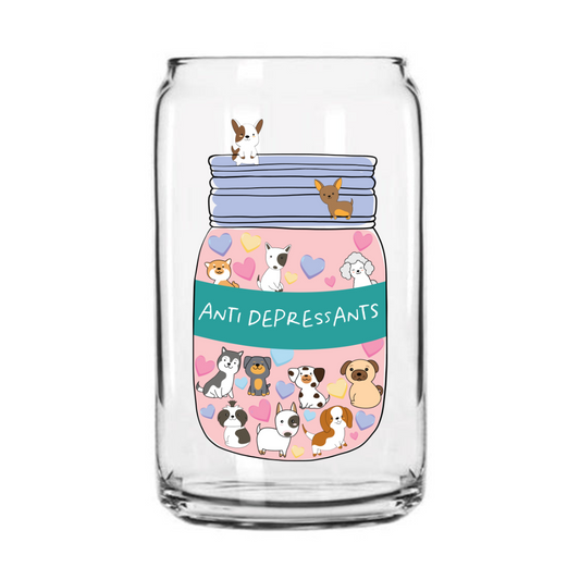 Dog Antidepressants Glass Can Cup