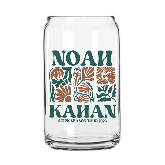 Noah Kahan Glass Can Cup