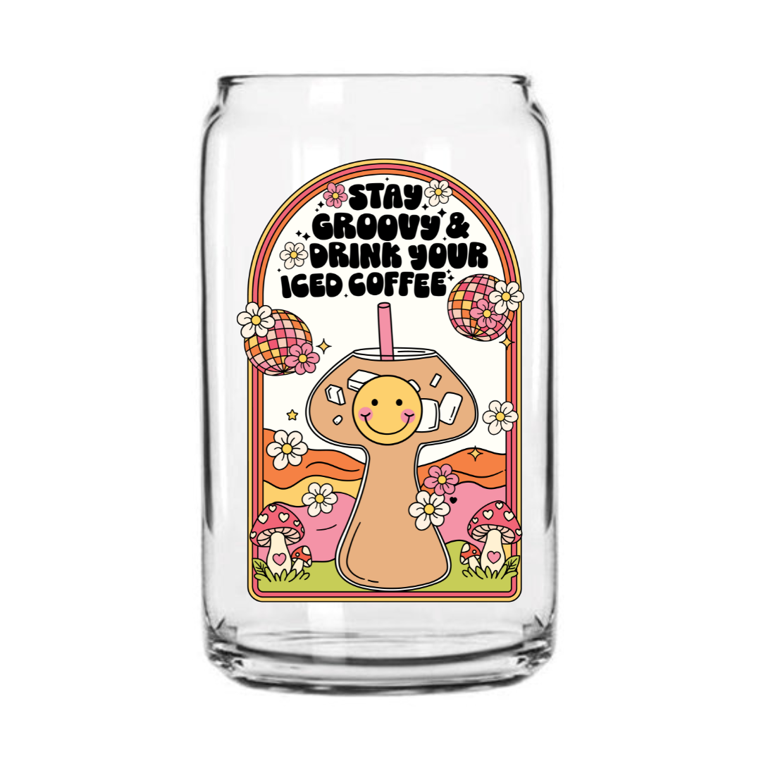 Stay Groovy Glass Can Cup