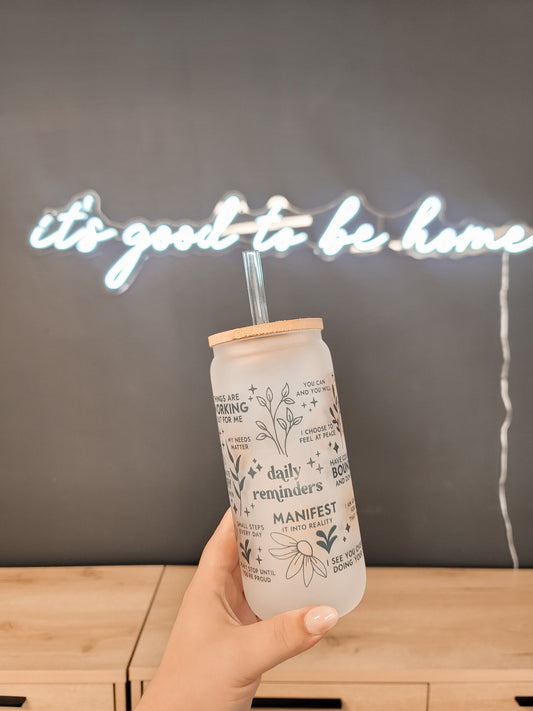 Daily Reminders Affirmations Glass Can