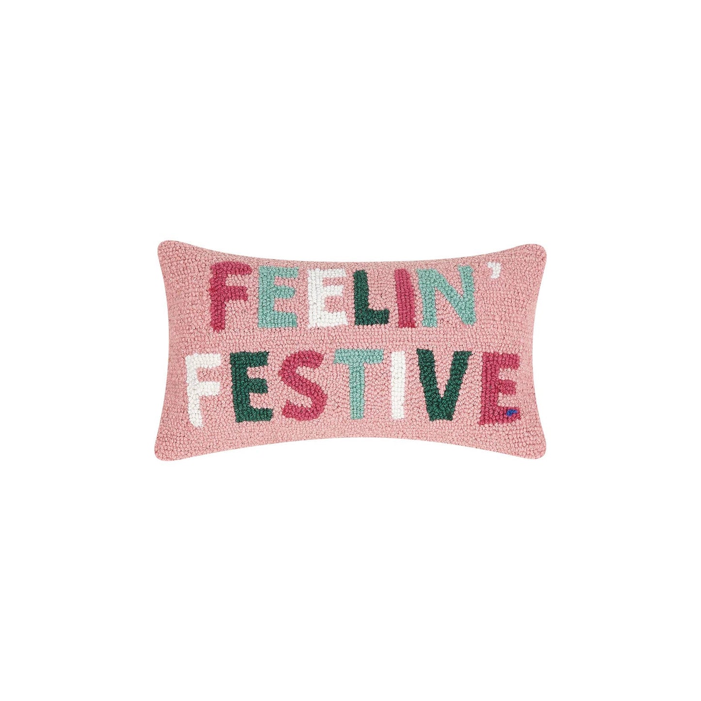 Feelin' Festive Wool Hooked Pillow