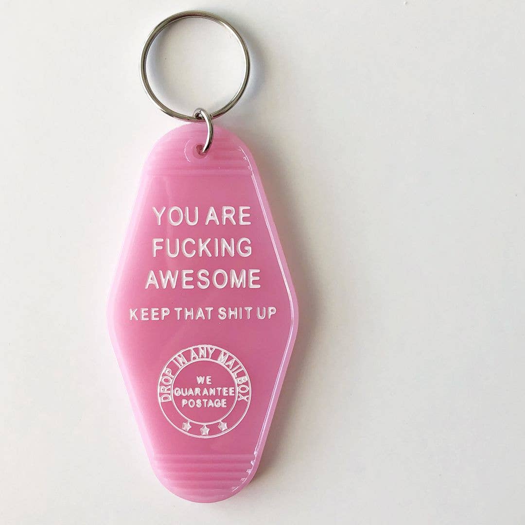 Pink key store tags