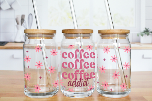 Coffee Addict Glass Can Cup