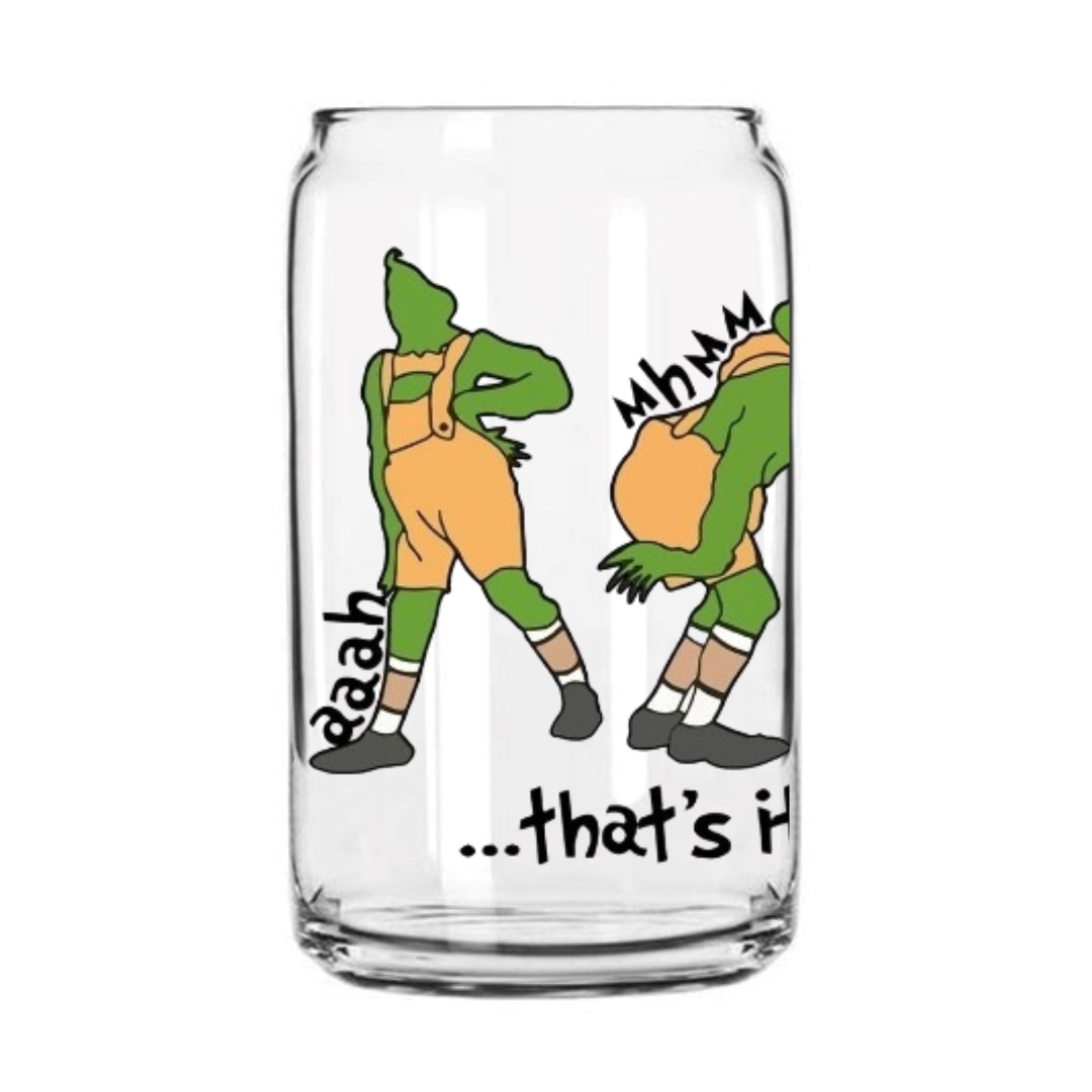 Grinch Glass Can Cup