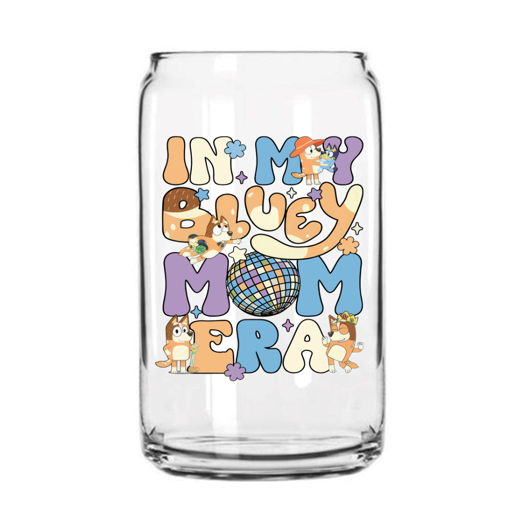 Bluey Mom Era Glass Can Cup