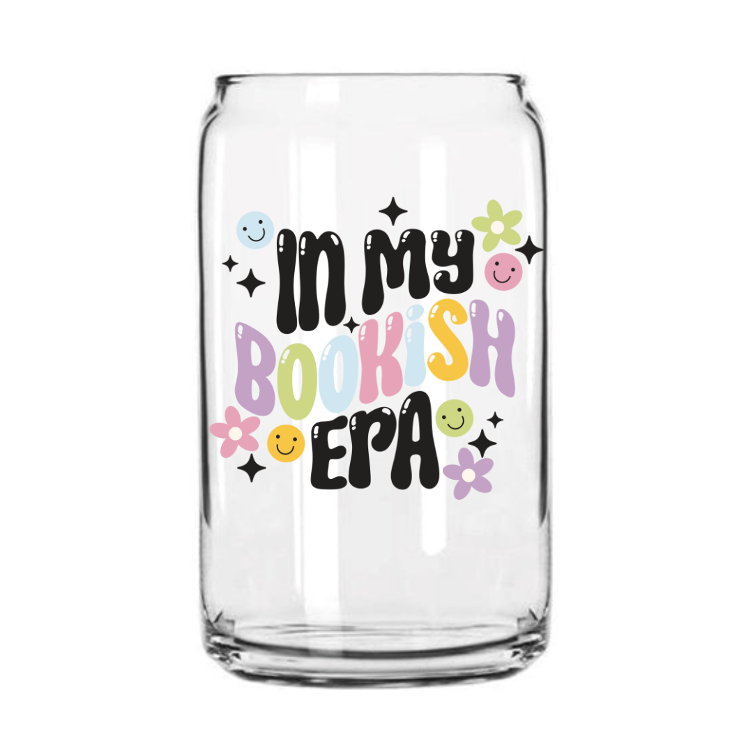 Bookish Era Glass Can Cup