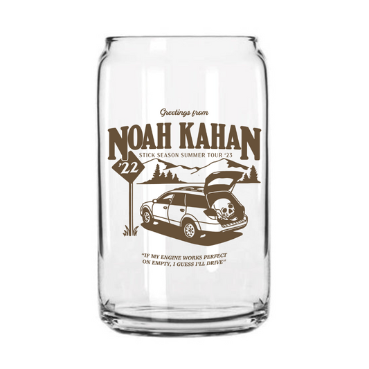 Noah Kahan Glass Can Cup