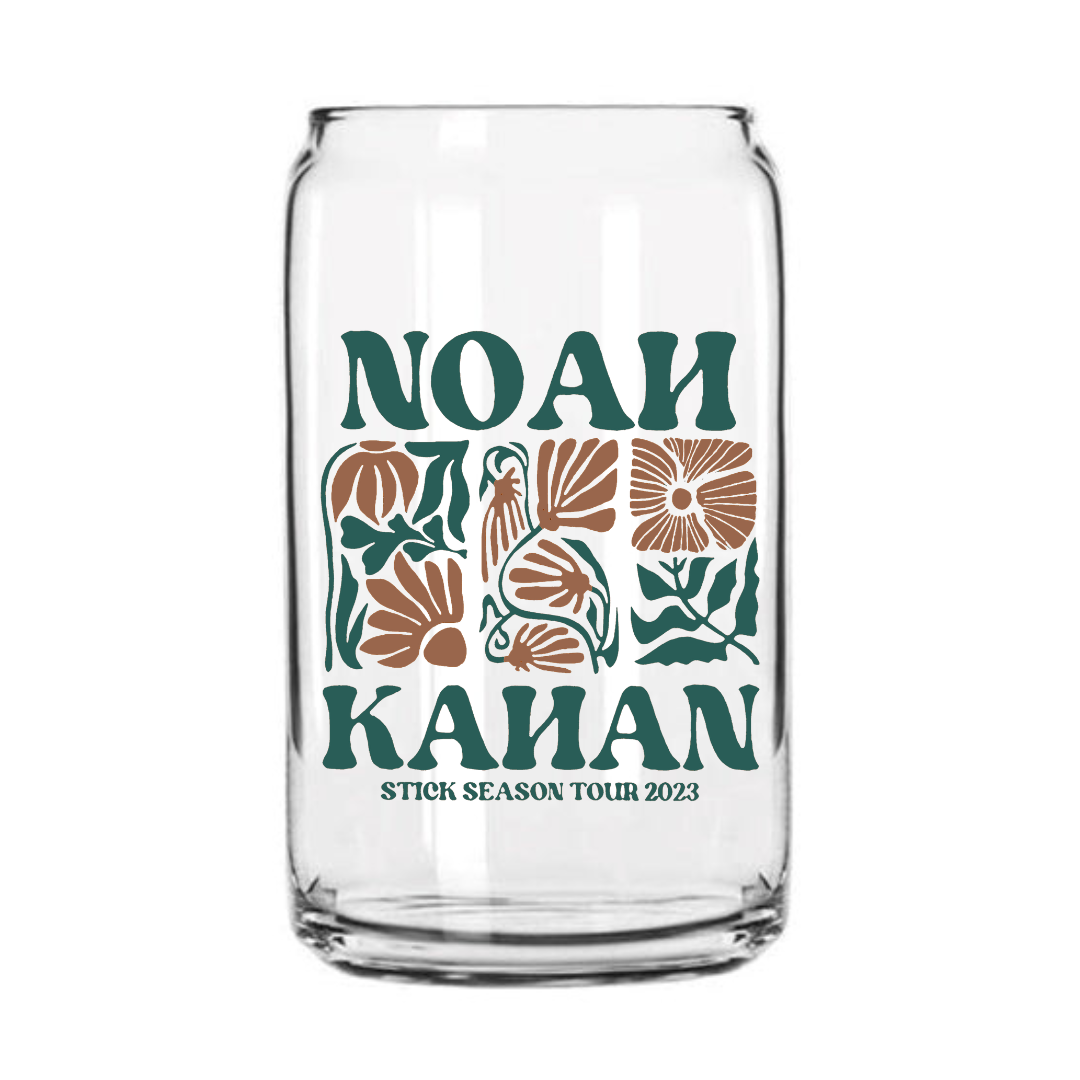 Noah Kahan Glass Can Cup