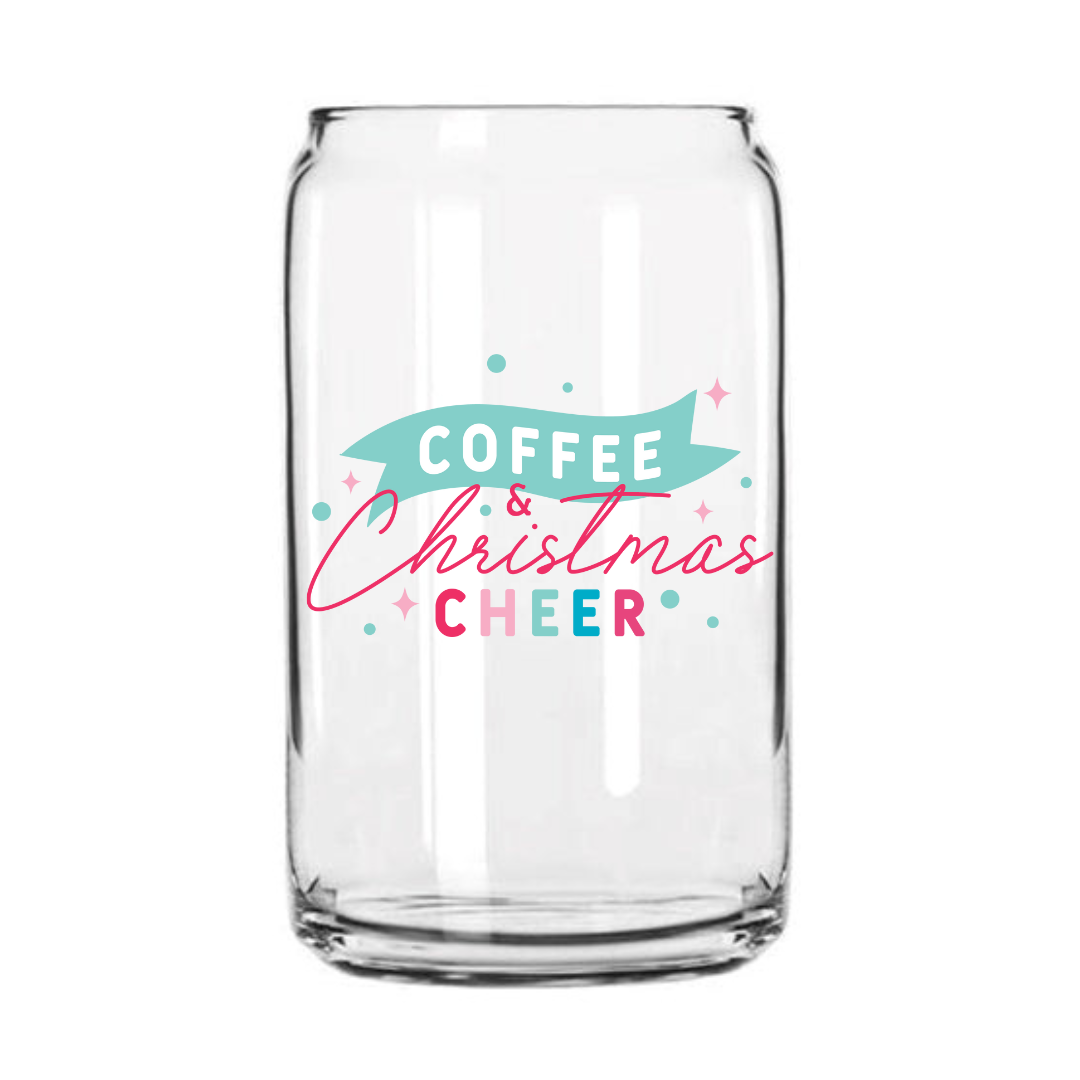 Coffee and Christmas Cheer Glass Can