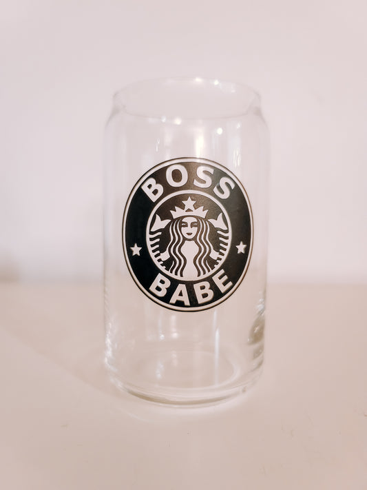 Boss Babe Glass Can Cup