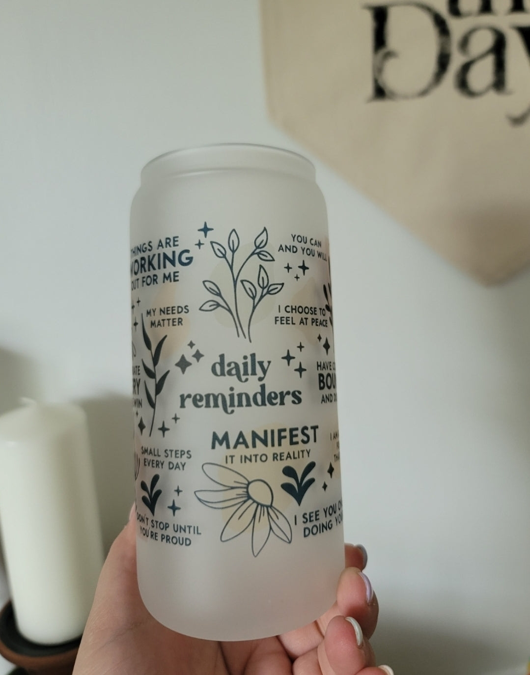 Daily Reminders Affirmations Glass Can